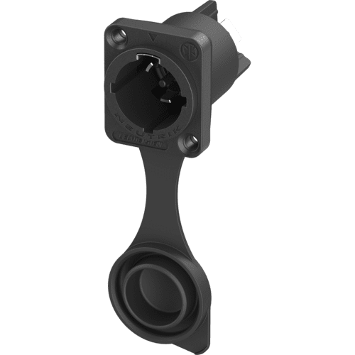 Afbeelding van powerCON TRUE1 paneelmontage+kap -D- 2p+PE pen IP65/IP67 tab 6,3x0,8mm